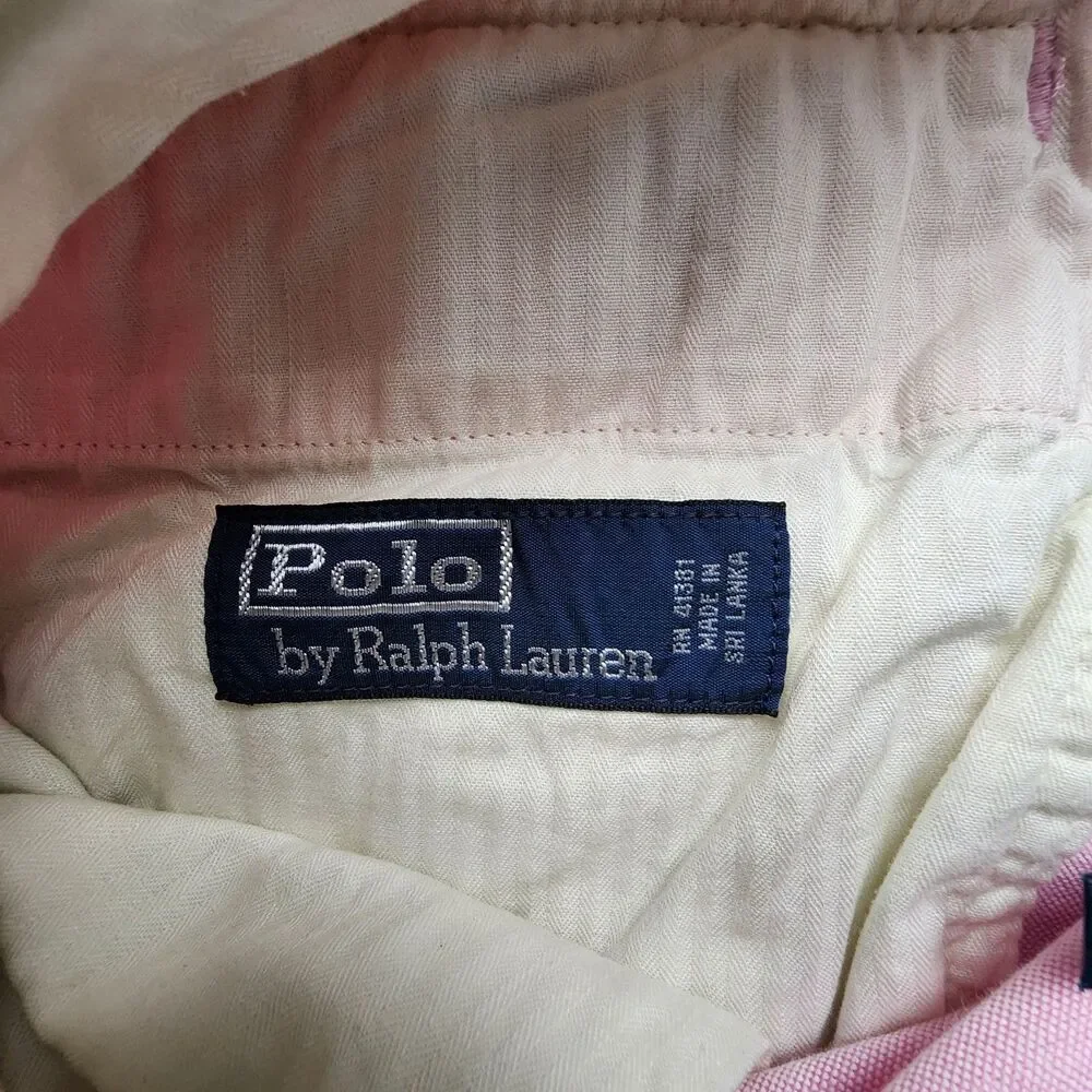 Polo Ralph Lauren Mens 36 Pink Shorts Pointer Embroidery Buckle Back Cotton Flaw
